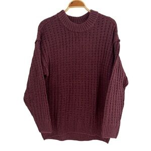 SO Women’s Mauve Longline Waffle Relaxed Fit Sweater Lightweight New Without tag